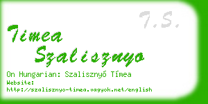 timea szalisznyo business card