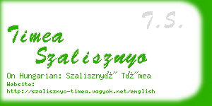 timea szalisznyo business card